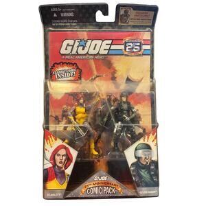 G.I. Joe 25th Anniversary Comic Pack Scarlett & G.I. Joe Hawk Action Figures NEW